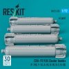 RESKIT RS72-0515 CBU-89A cluster bombs GATOR (4 pcs) (3D Printed) 1/72